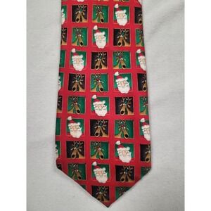 Festive Occasions Christmas Tie Santa Claus Reindeer 100% Silk Holiday Necktie